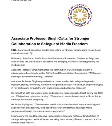 Associate Professor Singh Calls for Stronger Collaboration to Safeguard Media Freedom