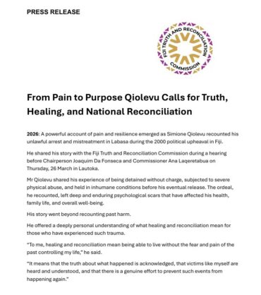 From Pain to Purpose Qiolevu Calls for Truth, Healing, and National Reconciliation